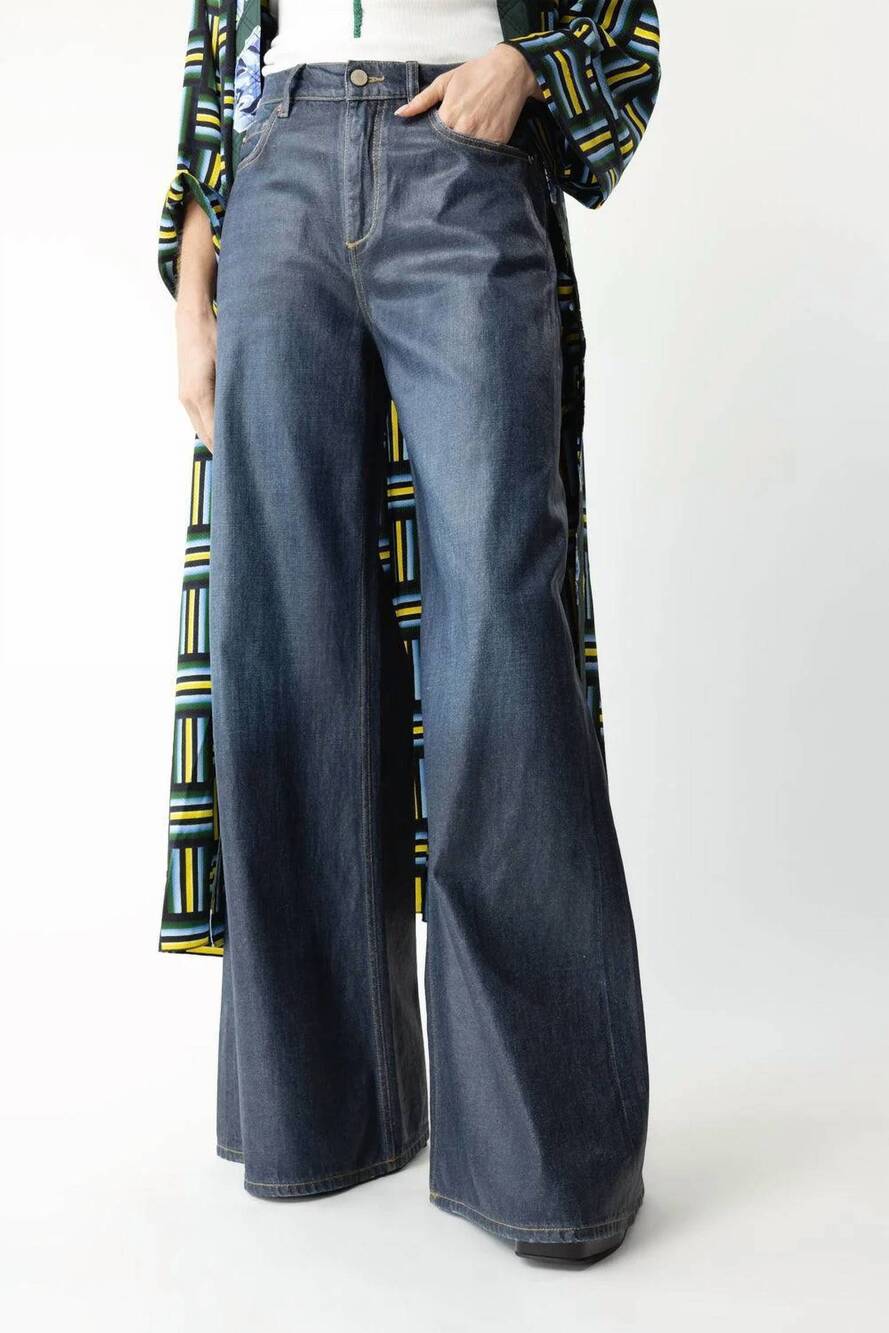 NEW DOROTHEE SCHUMACHER romance wide leg jean in blue indigo